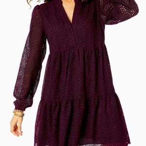 Lilly Pulitzer Deep Purple Long Sleeve Dress…used once